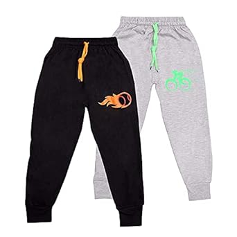 PUREKNOTS Boys Regular Fit Track pants (Set Of 2)