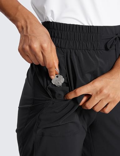 Crz Yoga Lightweight Capri Pants For Women Cropped Casual Lounge Work Athletic Travel Pants With Pockets Quick Dry Summer Black Medium thumb #4