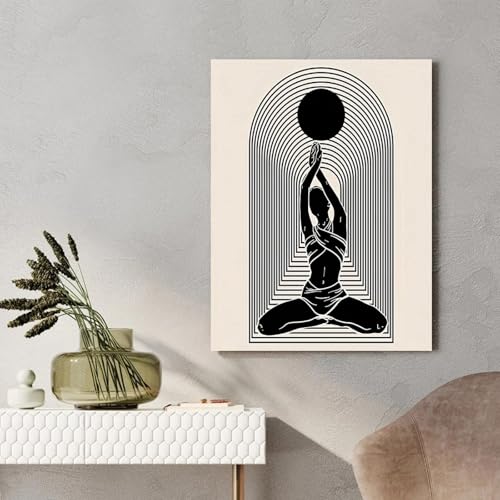Art mural moderne de yoga pour salle de méditation et salon