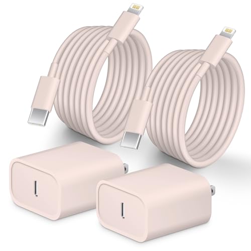 Bufunto Phone 14 13 12 Fast Charger [MFi Certified] 10FT Type C Charger 2 Pack 20W USB C Charger Block with Fast Charging Cable for Phone 14/14 Pro/13/13Pro Max/12/12 Pro Max/11/XS/XR/X/8Plus(Pink)