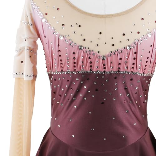 ZAGITOVA Saia de patinação no gelo feminina feita à mão vestido de patinação artística fantasia de c