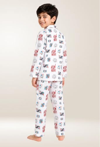 Image of 3BROS Kid's Pure Cotton Full Sleeves Night Suit /Dress for Boys /Girls Full Pajama & Top Sleep Suit Combo Set