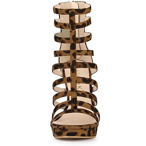 Allegra K Women's Stiletto Platform Heels Strappy Gladiator Heel Sandals2