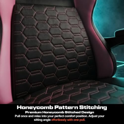 Image of DROGO Pulse Ergonomic Gaming Chair | High Back Office Computer Chair with Premium PU Leather, Adjustable Height & Linkage Armrest | Lumbar Support, 165 Recliner & Footrest | 1 Yr Warranty (Pink)