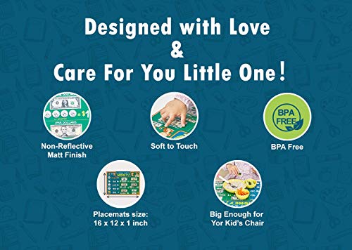 Uncle Wu Learning About Money Placemats - Early Childhood Education Materials Preschool -16 X 12 Inch Waterproof Poster #TOP4