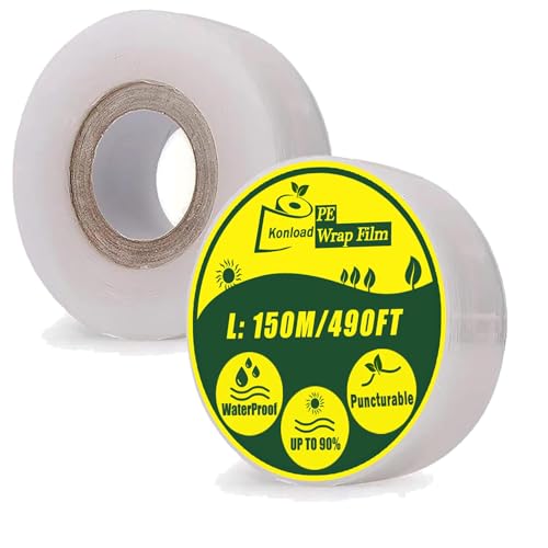 Konload Nursery Grafting Tape Buddy Tape for Fruit Trees/Plant Self-Adhesive PE Stretchable Film for Grafting and Budding -Garden Grafting Tool (3CM(1-1/5) W 2 Roll)