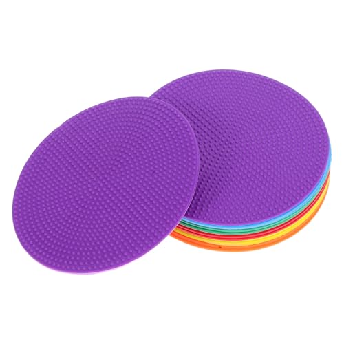 DOITOOL Lot de 12 Balises de Zone D'entraînement Rondes en Plastique Antidérapantes et Portables pour Football, pour Pratique en Salle et Entraînement de Vitesse