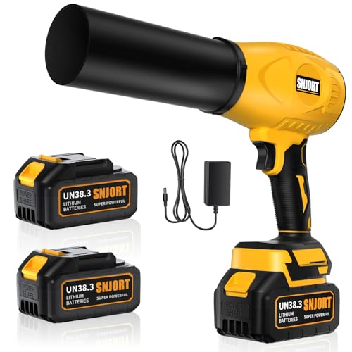 Leaf Blower Cordless with Battery and Charger, 800,000 RPM, Lightweight Handheld Design,Blower for Patio Cleaning,car Blowing Water, Lawn Care, Blowing Leaves and Dust (Bright Yellow)