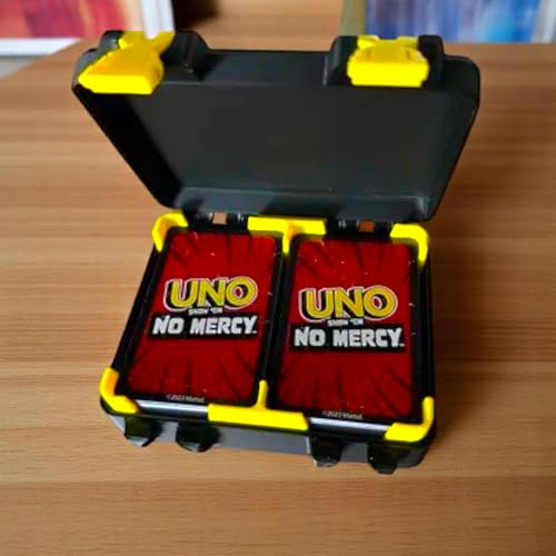 Image of Sentosa Plastic Uno No Mercy Card Game Storage Box with Snap On Locks, Inner Tray, Multicolor, Durable (Storage Box Only)