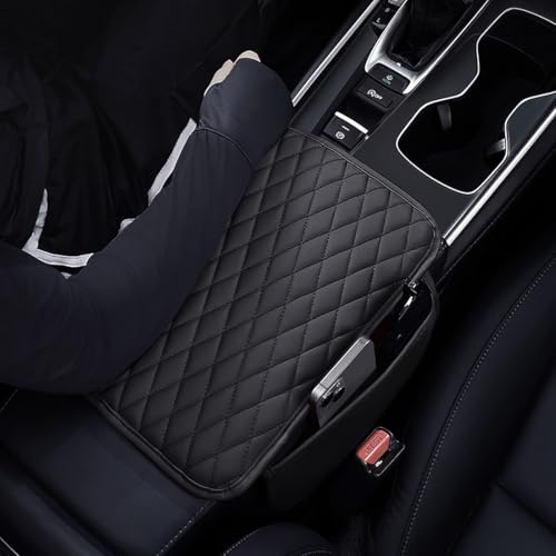 image for [Upgraded] ESKONKE Car Center Console Cover with 2 Storage Bags, PU Le