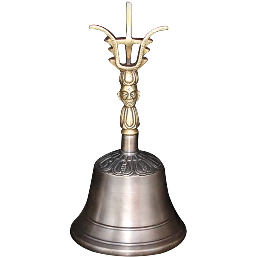 con Campanas de Mano, Campanas de Bronce, Campanas Campana de Servicio de Estilo Retro de Barra, Campanilla de Bronce for Entrenamiento de alimentación de Mascotas, (Color: Color Vintage, tamaño: 7,7