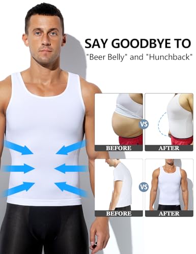 Arjen Kroos Compression Shirts for Men Body Shaper Slimming Tank Top Undershirts Gym Gear Shapewear 4 Pack3