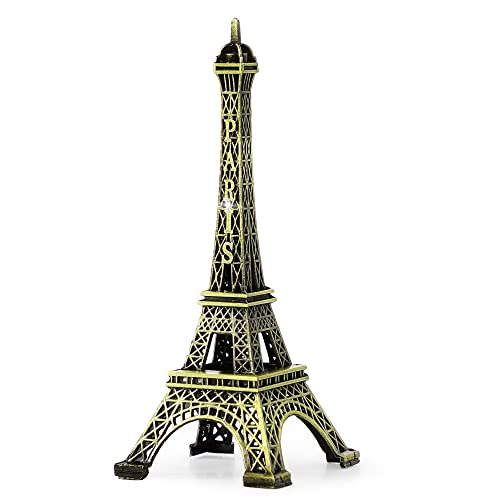 sourcing map Metall Eiffelturm Kunsthandwerk Frankreich Souvenir Mini Eiffelturm Modell 10cm Bronze Ton