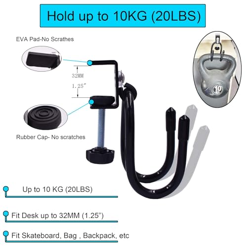 Gancho para suporte de bolsa para montagem em mesa - Clipe de gancho para fone de ouvido para montag
