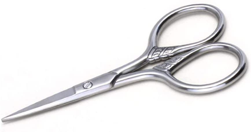 Professional Stainless Steel Hair Scissors for Men Moustache Beard Trimming Grooming for Eyebrows EyeNose Hair - Sliver - 1Size Nice and Fashion
