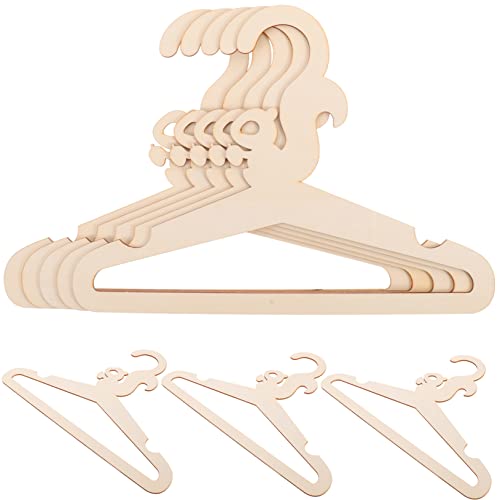 HEALLILY Clothes Rack Baby 5pcs Wooden Animal Hangers Boys and Girls Clothes Hanger Nursery Closet Organizer Infant Clothing