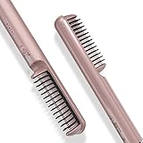 Hair Straightener Brush 3 in 1 Negative Ions Straightener Comb with 20s Fast Heating & Anti-Scald ,Perfect for Professional Home Salon, Rose Gold