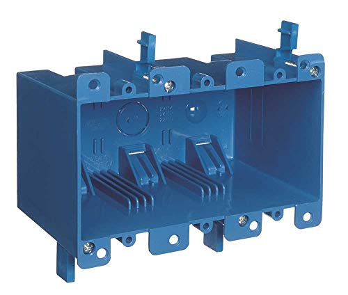 Carlon 5-3/4 In. Pvc 3 Gang Outlet Box Blue Rectangle #TOP1