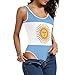 LORDWEY Mono sin mangas de la bandera de Argentina para mujer, multicolor, L