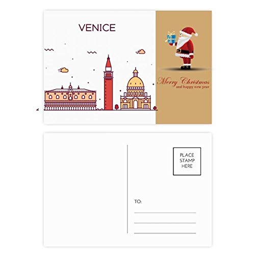 Cartes postales de Venise avec motif Père Noël pour correspondance de fêtes en lot de 20 pièces