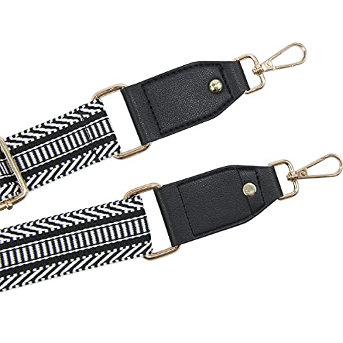 Image of Duwi Wide Handbag&Purse Strap Jacquard Woven Guitar Style Replacement Strap Multicolor Canvas Adjustable Crossbody Bag Strap