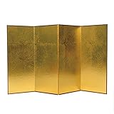 かみもん 四曲屏風 金無地 25cm(LL) 開いた時に縦25×40.2cm b4-muji25