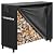 VIVOHOME 4ft Firewood Log Rack Cover, Heavy Duty 600D Oxford, Double Layer Outdoor Weather Resistant, Brown 4ft Heavy Duty Indoor Outdoor Firewood Storage Log Rack and Cover Combo Set