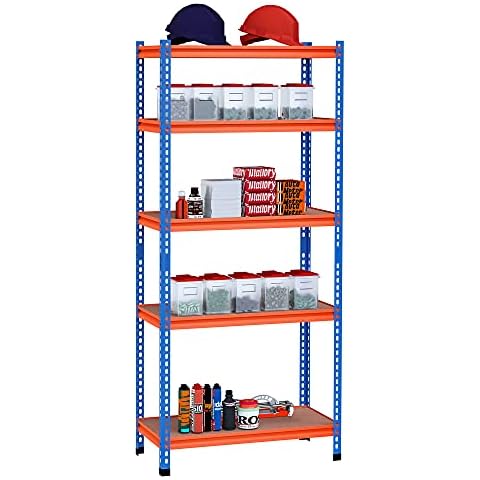 Estantería Metálica HOMCOM 80x40x182 cm 5 Niveles Ajustables Cover