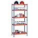 HOMCOM Estantería Metálica de Almacenaje 80x40x182 cm con 5 Niveles Ajustables en Altura Carga Máxima por Estante 300 kg para Almacén Garaje Taller Azul y Naranja