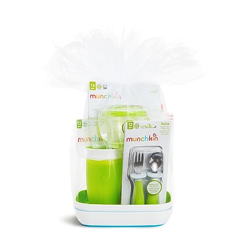 Image of Munchkin® 1st Birthday Baby/Toddler Gift Set, Includes Sippy Cups, Plates, Feeding Utensils, Snack Catcher, Bath Toy and Teether, Neutral
