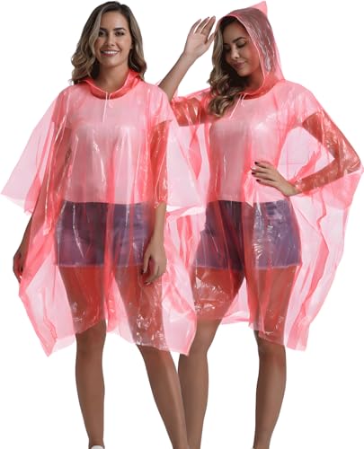 Image of 4 /6 /12 Pack Disposable Rain Ponchos for Adults - Emergency Rain Poncho for Camping Hiking Travelling