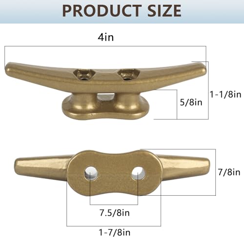 image for VEITHI Dock Cleats 4 inch Powder Painted Antique Bronze Boat Cleats, B