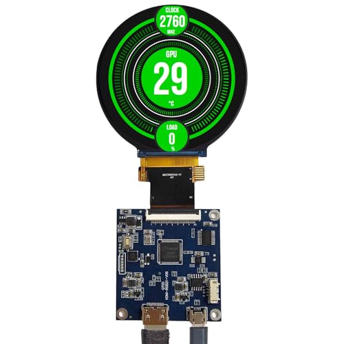 Image of 2.8 Inch Round LCD Display with H /D Controller, 480x480 | IPS Circular Screen for PC Case Sensor Panel, System Stats Monitor, for Computer Modding