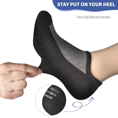 No Show Socks for Men Invisible Low Cut Ankle Socks with Non-Slip Silicone Stripes Seamless Toe 6 Pairs3