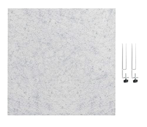 VERSARE SoundSorb Desktop Privacy Panels | Noise Dampening Modesty Panels for Desks | Edge Clip Mounts | PET Material | 24" x 24" Marble Gray Panels with Edge Clips