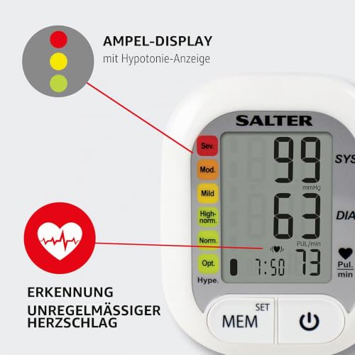 Salter BPW-9101-EU Automatische Digitales Handgelenk-Blutdruckmessgerät - Speicher für...
