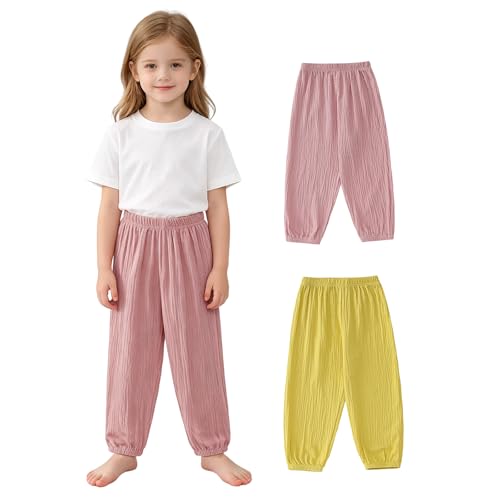 JOYTHREADS Toddler Linen Pants 2 Pack Boys Girls Summer Fall Casual Pants — Amazon listing image