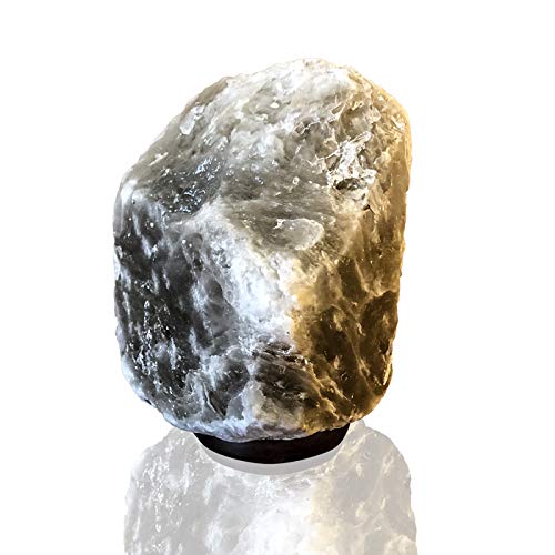 Lámpara de sal gris gris salt Lamp Natural Art Home Design Cromoterapia H25 cm
