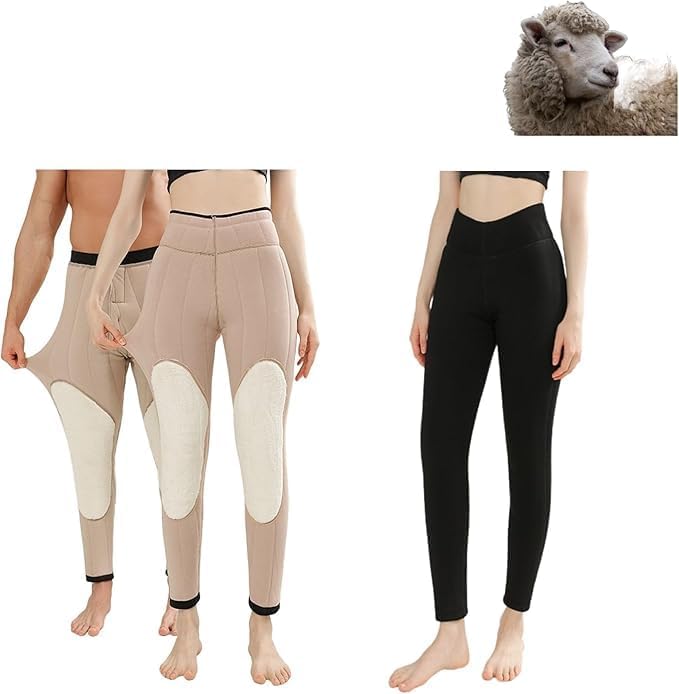 100% Wool Thermal Underwear Pants for Men & Women - Super Thick, Warm, Soft, Ideal for Winter Wear