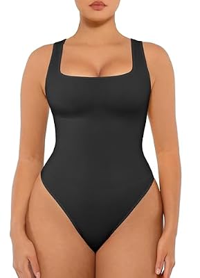 FeelinGirl Bodysuits for Women Plus Size Bodysuit Tummy Control Shapewear