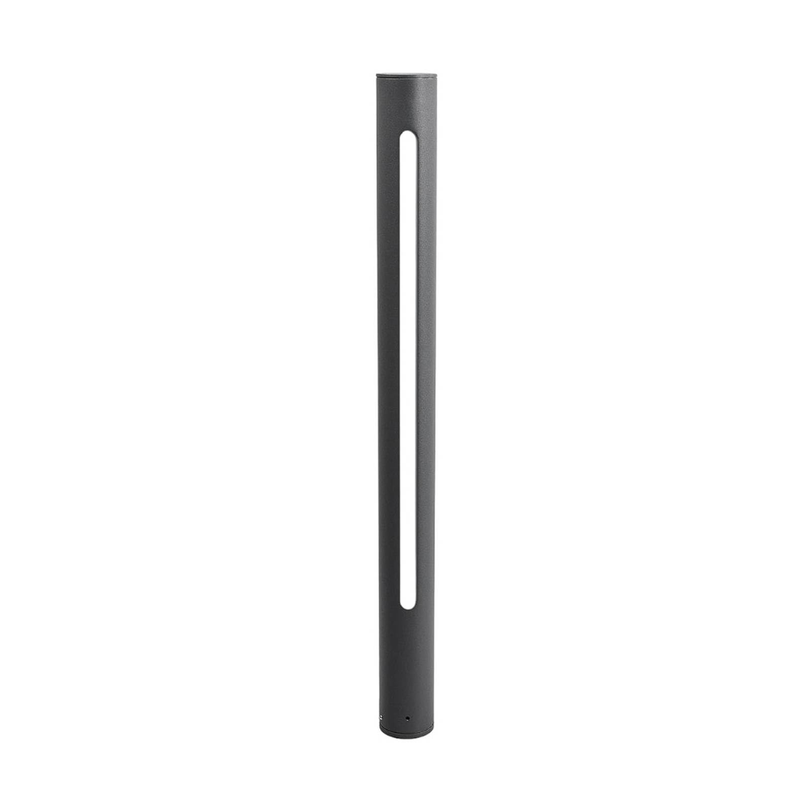 Lucande LED Outdoor Lights Tomas (Modern) in Silver Made of Aluminium (1 Light Source,) from Garden, Path Bollard lamp Pillar