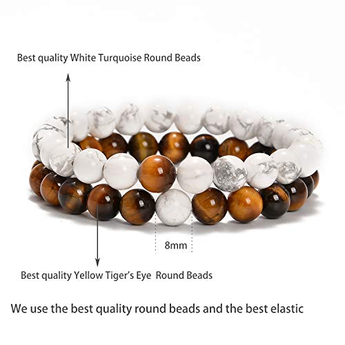 Bracelets couples œil de tigre pour surmonter le manque de la distance - 3