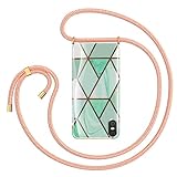 Con o sin cadena: la cuerda/banda se puede separar fácilmente de la funda del teléfono móvil mediante anillos bloqueables y volver a colocar, la funda se puede llevar con o sin cadena del móvil.