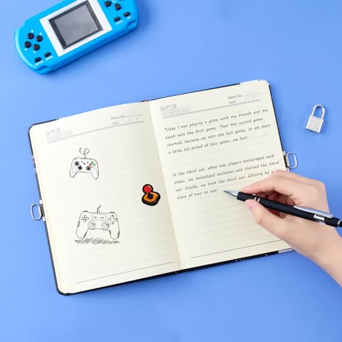 Diario secreto luminoso para niños con candado y llaves miniatura 6