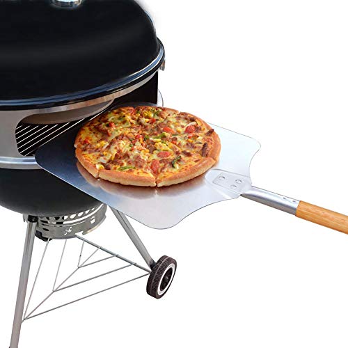 Onlyfire Pizza Grilling Tool Kit Including 15 Inch Round Pizza Stone, Stainless Steel Pizza Peel With Wooden Handle, Pizza Cutter & Pizza Shovel - Set Of 4 Pizza Baking Accessories For Oven Grill #TOP4