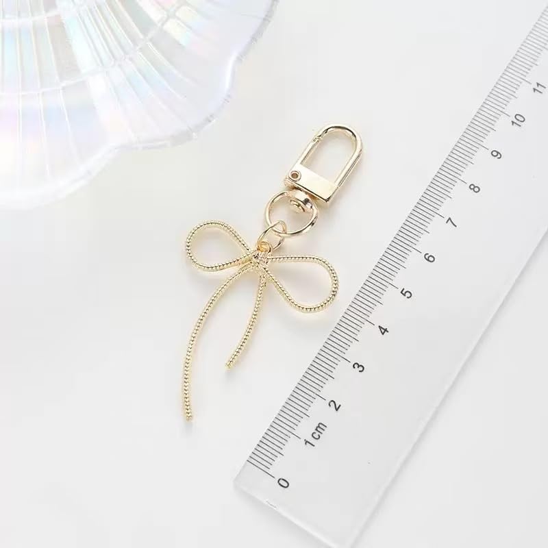 2 Pcs Bowknot Shape Keychain Pendant Multicolor Butterfly Knot Key Chain able Bows Ornament for Phones Car Keys Bags Women's Keyrings & Keychains - Image 2