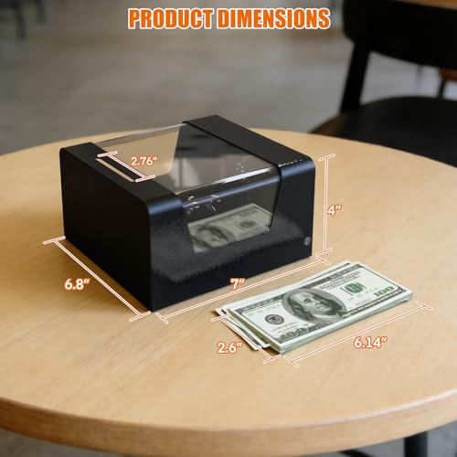 Image of Steel Locking Tip Box - Heavy Duty Secure Tip Jar with Combination Cable Lock - Use for Collecting Donation, Suggestion, Business Card, and More