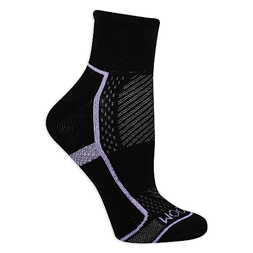 Fruit Of The Loom Womens Coolzone Active Lightweight Cotton Casual Sock, Black Assorted 2, 4-10 US2