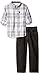 Calvin Klein Boys' Plaid Shirt and Jean Pant Set