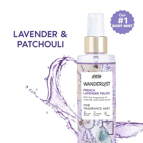 Image of Nykaa Wanderlust French Lavender Body & Hair Fine Fragrance I Perfume Mist for Women - 200 ml |Lavender and Patchouli Perfume | Long-Lasting, Travel‐Friendly, Vegan,Paraben‐Free, IFRA Certified